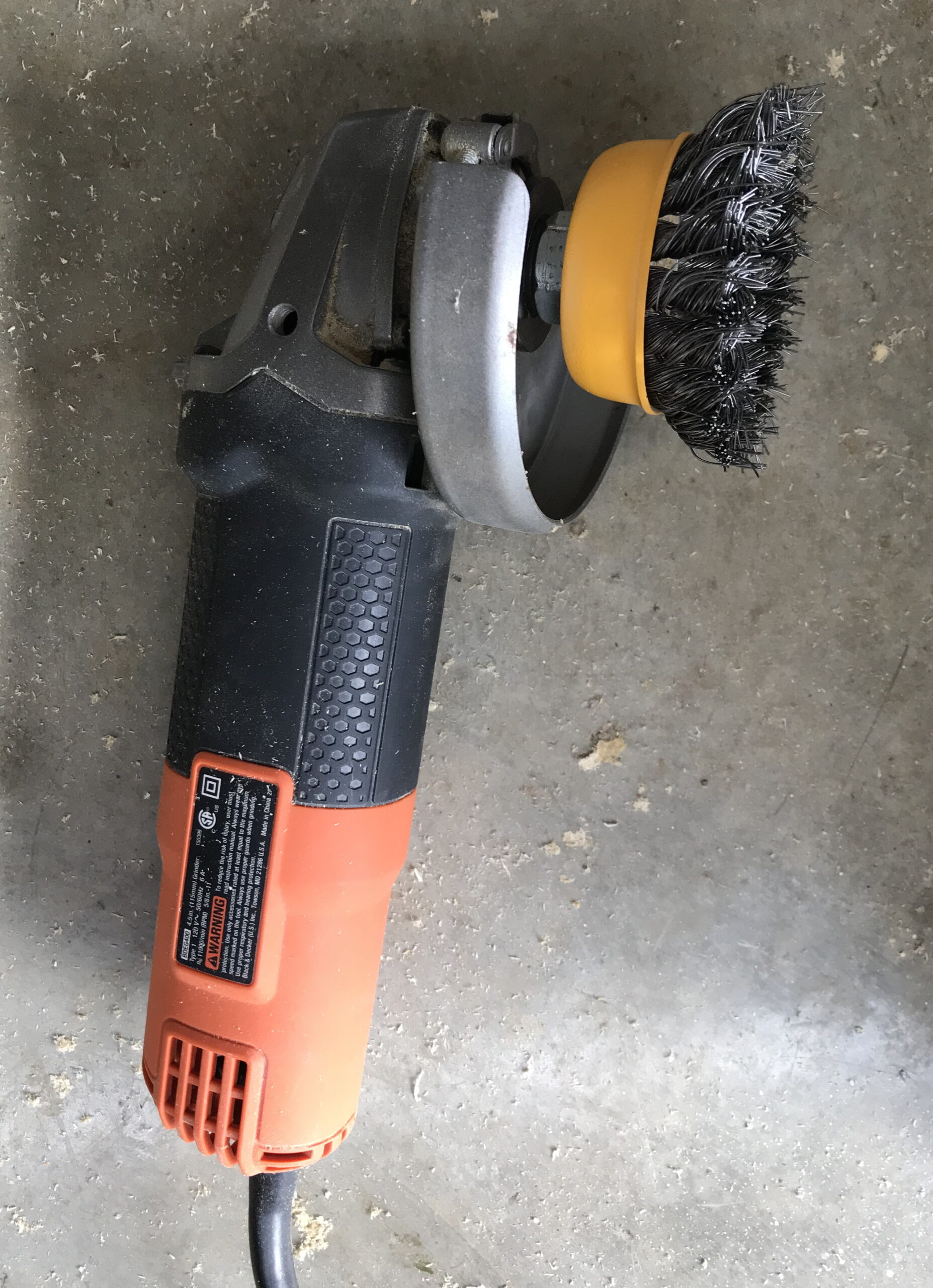 Figure 7: I have tried every tool possible to see which does the best job of roughening up the inside of hive bodies. The Hodges study recommends a wire brush.
Photo Credit: Theresa Martin