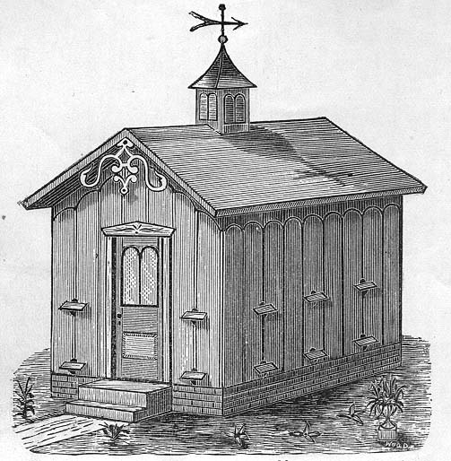 Figure 2. A house apiary for 20 hives circa 18703